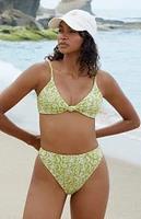 Dippin' Daisy's Green Ribbed Seashore High Waisted Bikini Bottom