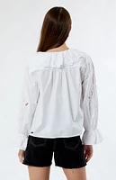 Free People Maisie Cutwork Long Sleeve Top