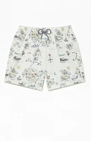 Boardies Treasure Map 4.5" Swim Trunks