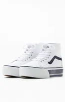 Vans White & Navy Sk8-Hi Tapered Stackform Sneakers