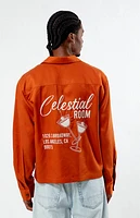 Pacsun Celestial Room Embroidered Cropped Camp Shirt