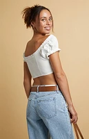 Beverly and Beck Lola Cropped Short Sleeve Top