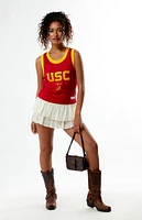 Mitchell & Ness NCAA USC Mesh Cropped Tank Top
