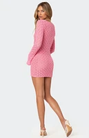 Edikted Brie Cut Out Crochet Mini Dress