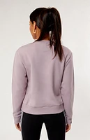 adidas Lavender 3-Stripes V-Neck Sweatshirt