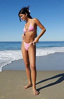 Pacsun Pink Snakeskin Corinne Tie Side Bikini Bottom