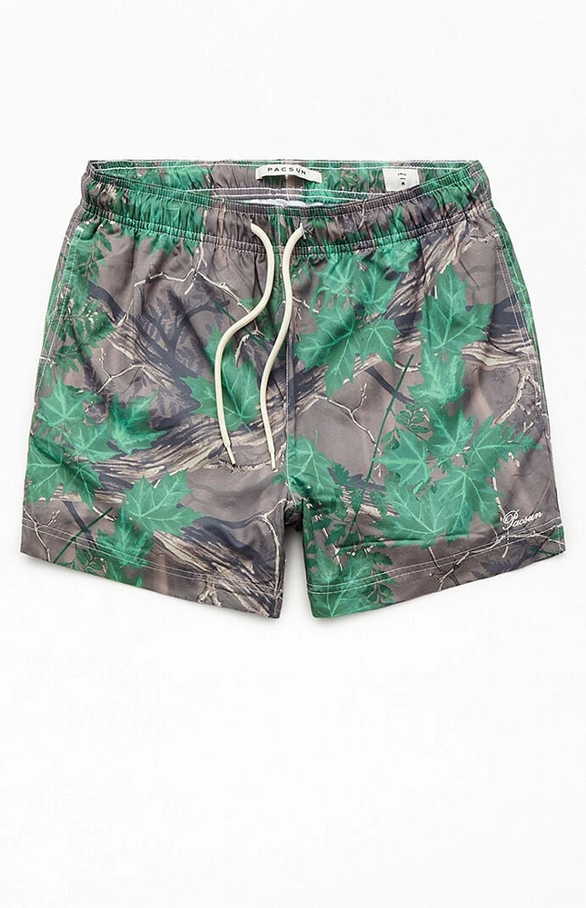 PacSun Woodland Camo AOP 4.5" Swim Trunks