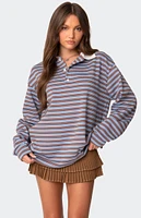 Edikted Stripey Oversized Collared Shirt