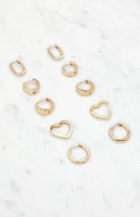 LA Hearts 5 Pack Huggie Heart Hoop Earrings