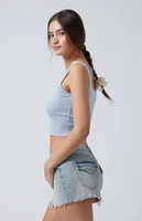 Pacsun Light Indigo Low Rise Denim Micro Mini Skirt
