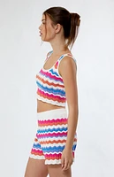MINKPINK Wilma Pointelle Knit Tank Top