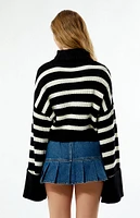 WEWOREWHAT Striped Cropped Turtleneck Sweater