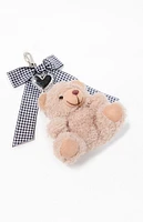 LA Hearts Gingham Bow Heart Bear Bag Charm Keychain