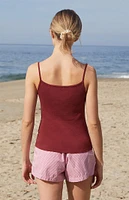 John Galt Burgundy Skylar Tank Top