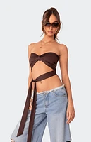 Edikted Wyatt Wrap Tie Bandeau Top