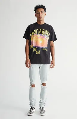 PacSun Light Indigo Destroyed Stacked Skinny Jeans