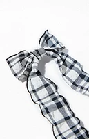 LA Hearts Gingham Ruffle Edge Bow Clip