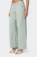 Edikted Lannah Textured Low Rise Jeans