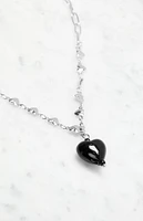LA Hearts Black Heart Chain Necklace
