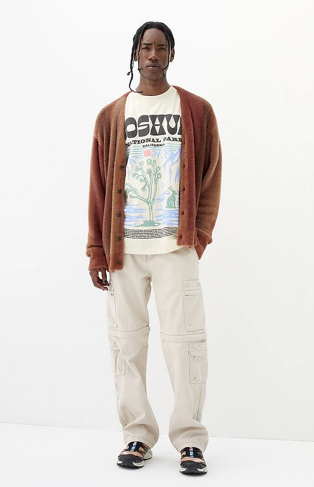 PacSun Cream Baggy Cargo Zip-Off Jeans