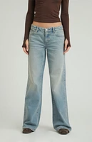 Pacsun Casey Light Indigo Grommet Low Rise Baggy Jeans