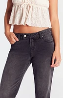 PacSun Jade Button Tab Low Rise Bootcut Jeans Black
