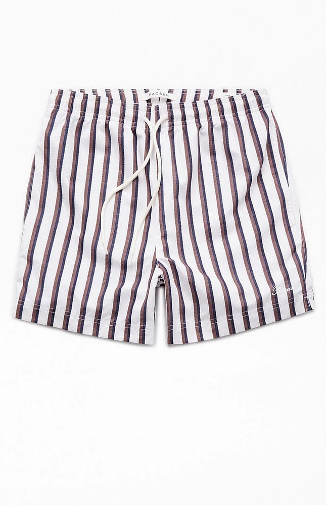 PacSun Baja Striped 4.5 Swim Trunks