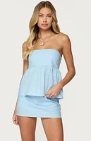 Edikted Avalai Linen Look Strapless Babydoll Top