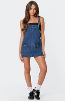 Edikted Overall Denim Mini Dress