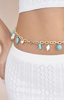 Ettika Tropical Turquoise and Pearl Waist Chain