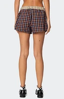 Edikted Mixed Plaid Boxer Shorts