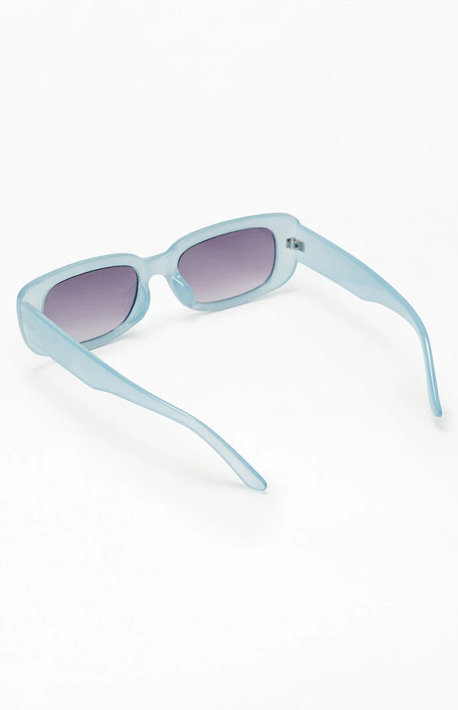 Blue Plastic Square Sunglasses