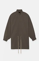 Fear of God Essentials Brown Military Nylon Mock Neck Anorak Jacket