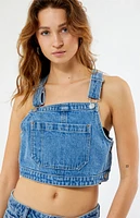 Obey Cropped Overall Denim Top