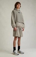 Fear of God Essentials Dust Heather Grey Nylon Fleece Hooded Sweatshirt