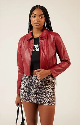 PacSun Faux Leather Western Jacket