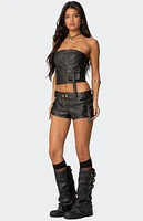 Edikted Ryan Faux Leather Cargo Corset