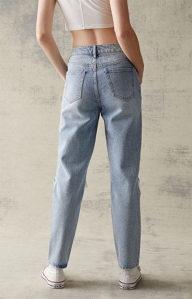 PacSun Eco Light Blue Distressed Mom Jeans