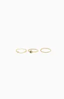 Ettika Dainty Crystal Trio Rings