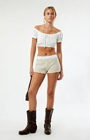 LA Hearts Brushed Waffle Knit Micro Shorts