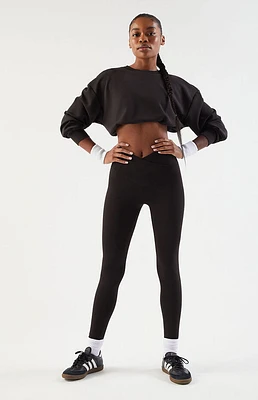 PAC 1980 WHISPER Black Active Crossover Yoga Pants