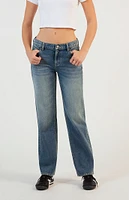 PacSun Jordyn Low Rise Straight Leg Jeans Medium Indigo