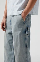 PacSun Light Indigo Slub Extreme Baggy Carpenter Jeans