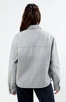 PacSun Light Gray Denim Shacket