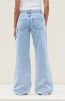 PacSun Light Indigo Seamed Low Rise Baggy Jeans