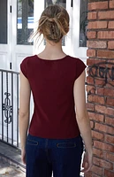 John Galt Burgundy Ella Top