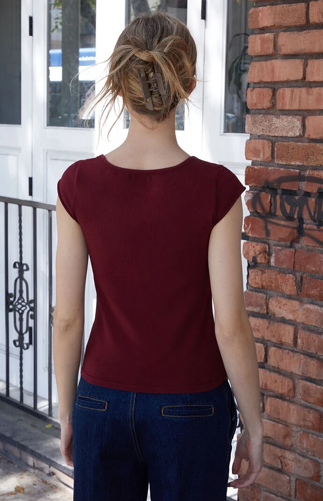 John Galt Burgundy Ella Top