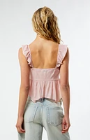 LA Hearts Flutter Sleeve Babydoll Top