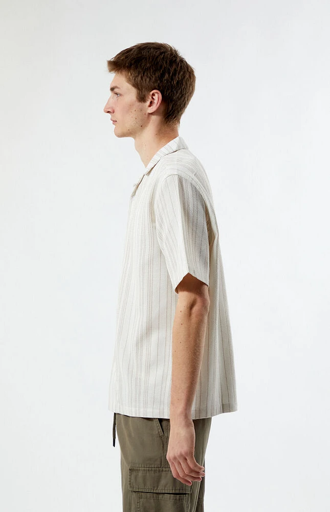 PacSun Weave Stripe Woven Camp Shirt