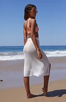 Delilah White Crochet Sarong